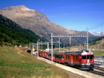 Lokomotiva: ABe 4/4 53 | Vlak: D 417 Bernina-Express ( St.Moritz - Tirano ) | Místo a datum: Bernina Suot 11.09.1994