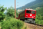 Lokomotiva: Ge 6/6 702 | Vlak: D 530 ( St.Moritz - Chur ) | Místo a datum: Reichenau-Tamins 04.07.1994