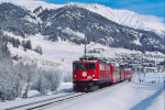 Lokomotiva: Ge 6/6 703 | Vlak: D 1525 ( Chur - St.Moritz ) | Místo a datum: Samedan 27.01.1996