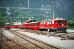 Lokomotiva: Ge 6/6 707, Ge 4/4 607 | Vlak: D 570 ( St.Moritz - Chur ), R 170 ( Filisur - Davos Platz ) | Místo a datum: Filisur 07.08.1994