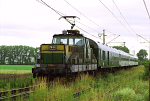 Lokomotiva: 110.039-5 ( E458.0039 ) | Vlak: Os 7609 ( Most - Plze hl.n. ) | Msto a datum: Poerady 04.07.1997