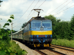Lokomotiva: 362.122-4 | Vlak: EC 73 Smetana ( Praha hl.n. - Wien Südbf. ) | Místo a datum: Stříbrné Hory 10.07.1997