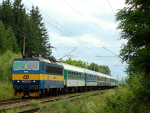 Lokomotiva: 363.027-4 | Vlak: R 680 ( Brno hl.n. - Praha hl.n. ) | Místo a datum: Leština u Světlé 23.06.2011
