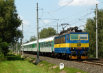 Lokomotiva: 363.056-3 | Vlak: R 871 Punkva ( Praha hl.n. - Brno hl.n. ) | Místo a datum: Chvaletice 16.07.2009