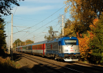 Lokomotiva: 380.012-5 | Vlak: EC 137 Moravia ( Ostrava hl.n. - Budapest Kel.pu. ) | Místo a datum: Jeseník nad Odrou 20.10.2012