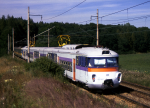 Lokomotiva: 452.003-7 | Vlak: Os 9123 ( Praha hl.n. - Benešov u Prahy ) | Místo a datum: Benešov u Prahy 08.06.1996