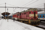 Lokomotiva: 742.185-2 + 362.003-6 | Vlak: EC 378 Slovenská strela ( Bratislava hl.st. - Stralsund ) | Místo a datum: Svitavy 03.12.2014