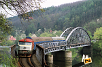 Lokomotiva: 749.162-4 | Vlak: Os 19007 ( Praha hl.n. - Dob ) | Msto a datum: Skochovice 29.04.1995