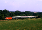 Lokomotiva: 749.242-4 | Vlak: R 991 ( Sušice - Praha hl.n. ) | Místo a datum: Čimelice 05.08.1995