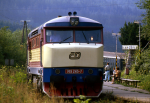 Lokomotiva: 749.245-7 | Vlak: R 937 Praděd ( Brno hl.n. - Jeseník ) | Místo a datum: Ramzová 20.08.1995