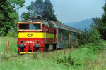 Lokomotiva: 750.143-0 | Vlak: Os 3120 ( Ostrava hl.n. - Frenštát pod Radhoštěm ) | Místo a datum: Kunčice pod Ondřejníkem 30.08.2001