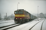 Lokomotiva: 753.173-4 | Vlak: Os 5422 ( Jaroměř - Turnov ) | Místo a datum: Stará Paka 19.02.1993