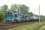 Lokomotiva: 753.715-2 ( UNIDO ) + 753.717-8 ( UNIDO ) | Vlak: Pn 59510 ( Pardubice hl.n. - Most ) | Místo a datum: Záboří nad Labem 25.05.2010