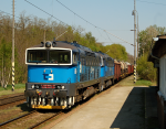 Lokomotiva: 753.754-1 + 753.768-1 | Vlak: Nymburk vjezd .n. - Kralupy nad Vltavou | Místo a datum: Chvatěruby 23.04.2011