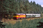 Lokomotiva: 754.008-1 | Vlak: R 270 Smetana ( Wien FJBf. - Praha hl.n. ) | Místo a datum: Chlum u Třeboně 15.08.1995