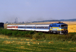Lokomotiva: 754.059-4 | Vlak: IC 265 Franz Kafka ( München Hbf. - Praha hl.n.) | Místo a datum: Stod 05.08.1995