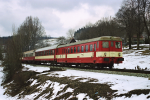 Lokomotiva: 830.152-5 | Vlak: Os 5412 ( Jaroměř - Liberec ) | Místo a datum: Rádlo 02.03.2002