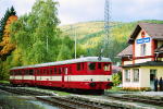 Lokomotiva: 831.113-6 | Vlak: Os 3620 ( Zlaté Hory - Šumperk ) | Místo a datum: Horní Lipová 05.10.2002