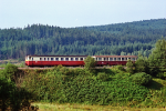 Lokomotiva: 831.226-6 | Vlak: Os 7522 ( Klatovy - Želetná Ruda ) | Místo a datum: Železná Ruda město 17.08.1997