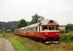 Lokomotiva: 854.027-0 | Vlak: Ex 35201 ( Praha-Vrovice - Brno hl.n. ) | Msto a datum: Dobronice u Chnova 03.07.2009