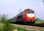 Lokomotiva: 103.101-2 | Vlak: EC 14 Patcherkofel ( Innsbruck Hbf. - Saarbrücken Hbf. ) | Místo a datum: Haspelmoor 15.05.1995