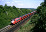 Lokomotiva: 103.102-0 | Vlak: EC 64 Mozart ( Wien Westbf. - Paris Est ) | Místo a datum: Haspelmoor 15.05.1995