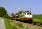 Lokomotiva: 103.177-2 | Vlak: IC 763 Baden-Kurier ( Basel Bad Bf. - München Hbf. ) | Místo a datum: Haspelmoor 15.05.1995