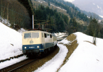 Lokomotiva: 111.015-4 | Vlak: D 1299 Kärtner-Express ( Hamburg-Altona - Villach Hbf. ) | Místo a datum: Angertal (A) 19.02.1994