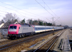 Lokomotiva: 127.001-6 | Vlak: IR 2192 ( Salzburg Hbf. - Karlsruhe Hbf. ) | Místo a datum: Esting 26.02.1994