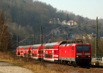 Lokomotiva: 143.883 | Vlak: S 37725 ( Meissen Triebischtal - Schöna ) | Místo a datum: Königstein 11.03.2014