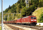Lokomotiva: 185.115-3 + 185.086-6 | Vlak: GAG 41161 | Msto a datum: Hohtenn (CH) 18.09.2003