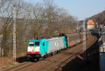 Lokomotiva: 186.242-4 ( ITL ) | Vlak: Nex 42338 ( Devínska Nová Ves - Leiprig Wahren ) | Místo a datum: Königstein 11.03.2014