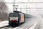 Lokomotiva: 189.150 ( AWT ) | Vlak: Rn 49045 ( Chalupki - Leoben Donawitz ) | Místo a datum: Jistebník (CZ) 28.01.2013