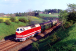 Lokomotiva: 219.157-5 | Vlak: R 6386 ( Hof Hbf. - Gera Hbf. ) | Msto a datum: Grobau 11.05.1994