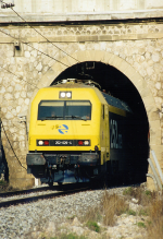Lokomotiva: 252.029 | Vlak: E 923  Galicia | Barcelona-Sants - La Coruna | Msto a datum: Sitges 18.05.1998