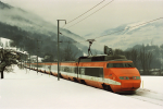 Lokomotiva: TGV 06 + TGV 19 | Vlak: TGV 950 ( Bourg-St.Maurice - Paris Gare de Lyon ) | Místo a datum: Landry 20.02.1999