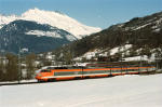 Lokomotiva: TGV 16 + TGV 67 | Vlak: TGV 955 ( Paris Gare de Lyon - Bourg-St.Maurice ) | Místo a datum: Landry 13.03.1999