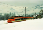 Lokomotiva: TGV 19 + TGV 06 | Vlak: TGV 950 ( Bourg-St.Maurice - Paris Gare de Lyon ) | Místo a datum: Landry 20.02.1999