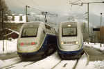 Lokomotiva: TGV 205, TGV 215 | Vlak: TGV 956 ( Bourg-St.Maurice - Paris Gare de Lyon ), TGV 957 ( Paris Gare de Lyon - Bourg-St.Maurice ) | Místo a datum: Landry 20.02.1999