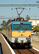 Lokomotiva: V43.1287 ( 431.287 ) | Vlak: R 3735 ( Kunszentmiklós-Tass - Köbánya-Kispest ) | Místo a datum: Délegyháza 17.08.2013