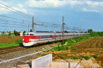 Lokomotiva: 450.028 | Vlak: IC 508 Caravaggio ( Roma Termini - Milano Centrale ) | Místo a datum: Fidenza 02.05.1996