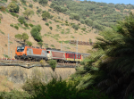 Lokomotiva: E-1408 + E-1311 | Vlak: TLR 103 Al Atlas ( Casablanca-Voyageurs - Oujda ) | Msto a datum: Sidi Kacem 15.08.2019