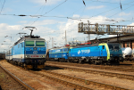 Lokomotiva: 189.153 ( PKP Cargo ) + ET22-202, 163.079-7 | Msto a datum: st nad Labem zpad (CZ) 25.08.2014
