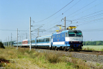 Lokomotiva: 350.004-8 | Vlak: EC 171 Hungaria ( Berlin Ostbf. - Budapest Kel.pu. ) | Místo a datum: Poříčany (CZ) 09.09.2000