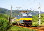 Lokomotiva: 350.006-3 | Vlak: Ex 377 Meridian ( Berlin Lichtenberg - Sofia ) | Místo a datum: Tišnov (CZ) 16.05.1993
