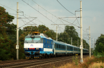 Lokomotiva: 350.006-3 | Vlak: EC 170 Hungaria ( Budapest Kel.pu. - Berlin Hbf. ) | Místo a datum: Kolín (CZ) 11.09.2009