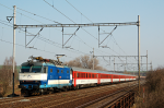Lokomotiva: 350.013-9 | Vlak: EC 378 Carl Maria von Weber ( Wien Sdbf. - Ostseebad Binz ) | Msto a datum: Kluov (CZ) 04.04.2009