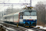Lokomotiva: 350.014-7 | Vlak: EC 103 Polonia ( Warszawa Wsch. - Wien Sdbf. ) | Msto a datum: Lipnk nad Bevou (CZ) 13.01.2006