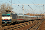 Lokomotiva: 350.019-6 | Vlak: EC 174 Jan Jesenius ( Budapest Kel.pu. - Hamburg-Altona ) | Místo a datum: Klučov (CZ) 02.03.2011
