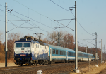 Lokomotiva: 362.002-8 | Vlak: EC 174 Jan Jesenius ( Budapest Kel.pu. - Hamburg-Altona ) | Místo a datum: Záboří nad Labem (CZ) 07.03.2012